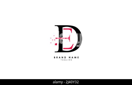 Alphabet letters Initials Monogram logo DE, ED, D and E Stock Vector