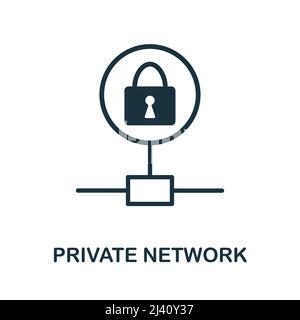 Private Network flat icon. Colored element sign from internet security collection. Flat Private Network icon sign for web design, infographics and Stock Vector
