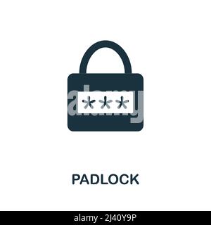 Padlock flat icon. Colored element sign from internet security collection. Flat Padlock icon sign for web design, infographics and more. Stock Vector