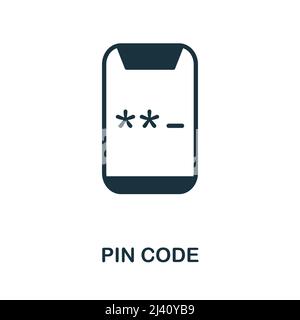 Pin Code flat icon. Colored element sign from internet security collection. Flat Pin Code icon sign for web design, infographics and more. Stock Vector