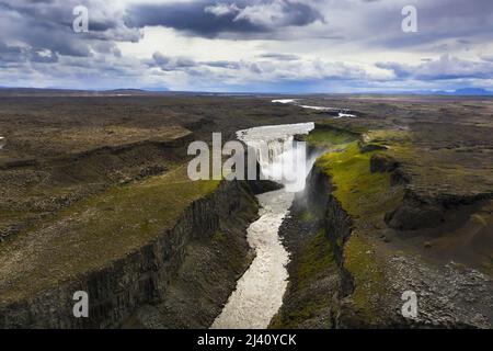 Aerial view of Dettifoss waterfall in Iceland Stock Photo