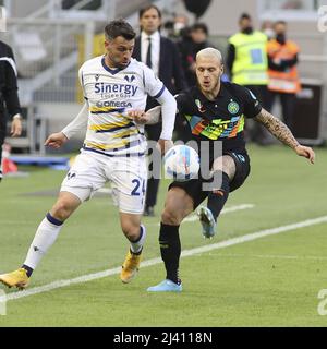 April 09 2022, Milano (MI), Italy, Giuseppe Meazza - San siro stadium, Matchday 32° of the Italian Serie A Tim 2021/2022 Championship, match between t Stock Photo