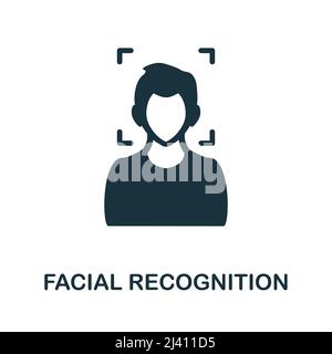Facial Recognition flat icon. Colored element sign from internet security collection. Flat Facial Recognition icon sign for web design, infographics Stock Vector