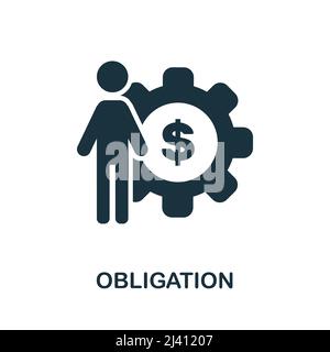 Obligation icon. Monochrome simple Obligation icon for templates, web design and infographics Stock Vector