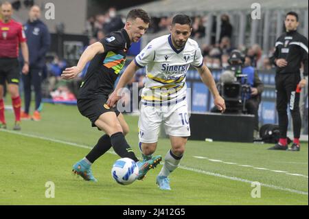 April 09 2022, Milano (MI), Italy, Giuseppe Meazza - San siro stadium, Matchday 32° of the Italian Serie A Tim 2021/2022 Championship, match between t Stock Photo