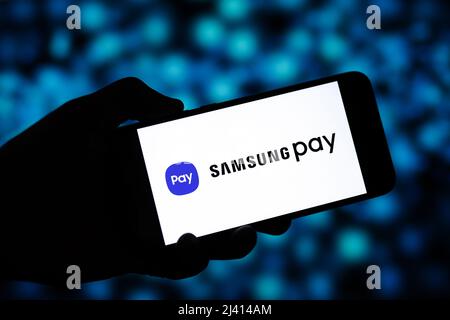 Samsung Pay editorial. Illustrative photo for news about Samsung Pay - a mobile payment and digital wallet service by Samsung Electronics Stock Photo