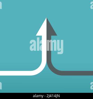 two arrows merging icon vector collaboration, partnership, alliance ...
