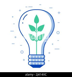 Green Energy Eco Living Icon in Line Art Stock Vector