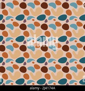 Abstract blobs pattern. Trendy seamless background with abstract smooth shapes. Vector repeat illustration. Stock Vector