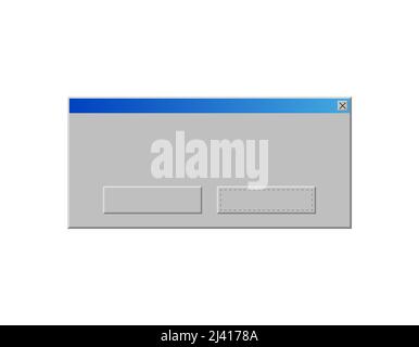 Retro 00s PC system message template. Copy space blank element for text. Empty program notification isolated. Message interface of computer operating Stock Vector