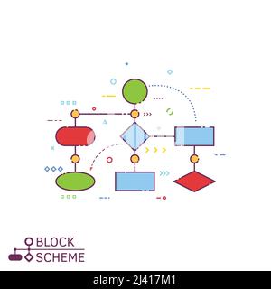 Block scheme line style Stock Vector