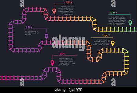 Train track infographic Stock Vector