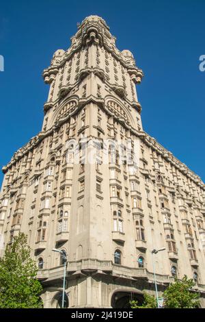 Salvo Palace, historic building at Independence square in Montevideo, Uruguay Stock Photo