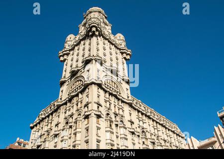 Salvo Palace, historic building at Independence square in Montevideo, Uruguay Stock Photo