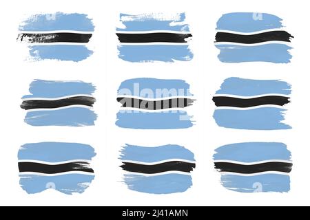 Botswana flag brush stroke, national flag on transparent background ...