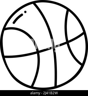 Basketball ball thin line icon isolated on white background - Vector illustration Stock Vector