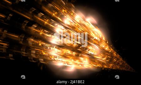 High-speed data transmission technology. Hosting transmission of data packets. Data technology background Big data visualization. Flow of data cable. Stock Photo