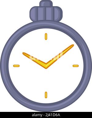 Cartoon simple mechanical stopwatch icon on white background Time management theme vector illustration web site or application decor. Stock Vector