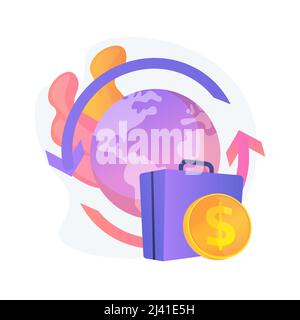 Repatriation grant abstract concept vector illustration. Salary and allowance, moving to abroad, returning to homeland, repatriation, integration of m Stock Vector