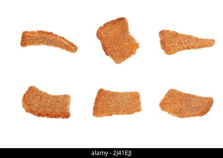 set of rye crackers isolated on white background. High quality photo Stock Photo