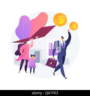 Breadwinner abstract concept vector illustration. Earn money, work from home, husband businessman, working father mother, family needs support, freela Stock Vector