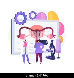 Assisted reproductive technology (ART) abstract concept vector illustration. Infertility procedures, womans egg, pregnancy test, sperm donation, repro Stock Vector