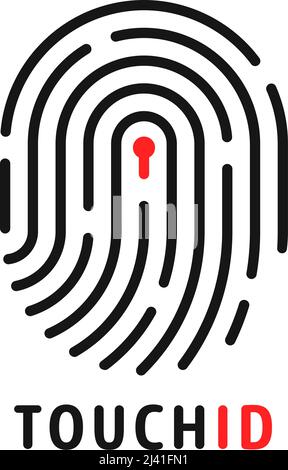 abstract thin line touch id logo Stock Vector