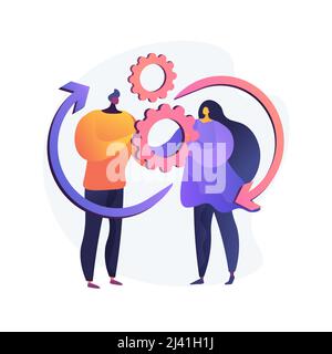 Social Interaction Skills abstract concept vector illustration. Communication skills, building social network, interaction disability, autism diagnost Stock Vector