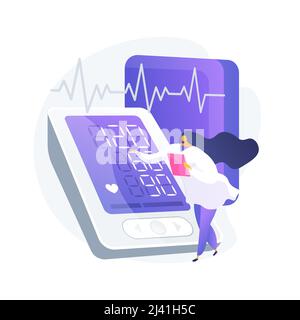 Blood pressure screening abstract concept vector illustration. Pharmacy screening facility, blood pressure self-check, clinical examination, health ca Stock Vector