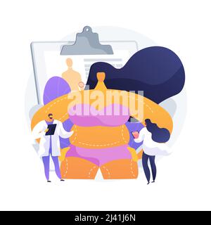 Body contouring abstract concept vector illustration. Non surgical plastic body correction, contouring technology, reduction, aesthetic treatment serv Stock Vector