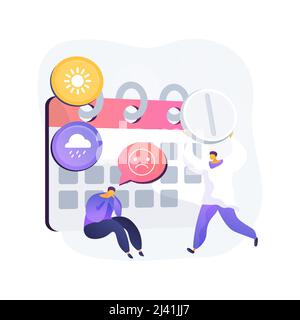 Seasonal affective disorder treatment abstract concept vector illustration. Seasonal depression treatment, affective disorder, mood swings, symptoms a Stock Vector