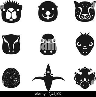 Animal face flat icon,  Vector Stock Vector