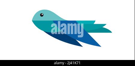 abstract blue bird in flight. Vector pattern Stock Vector