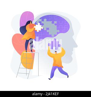 Mindfulness abstract concept vector illustration. Mindful meditating, mental calmness and self-consciousness, focusing and releasing stress, anxiety a Stock Vector