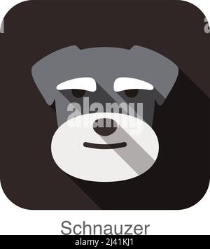 Schnauzer dog face flat design Stock Vector