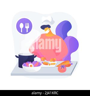 Quarantine cooking abstract concept vector illustration. Family recipe, cook at home, homemade food, culinary skills, social distancing, stress relief Stock Vector