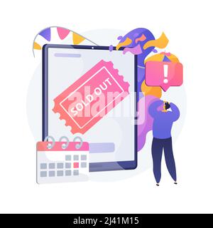 Sold-out event abstract concept vector illustration. We are sold-out, no tickets available, full venue, overbooking, premiere event, festival big succ Stock Vector
