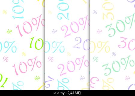 Set of sale colorful Seamless pattern Stock Vector