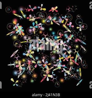 Brutalist Art inspired vector pattern artwork made with abstract geometric shapes and bold forms. Digital graphics design for poster, cover, art, pres Stock Vector