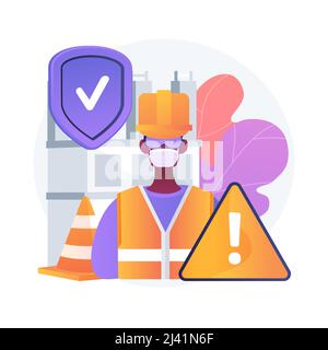 Workplace safety abstract concept vector illustration. Workplace assessment, safe labor conditions, occupational health, employee safety service, prot Stock Vector