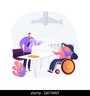 Personal injury lawyer abstract concept vector illustration. Legal services, physical or psychological injury, criminal prosecutor, legal documents, l Stock Vector