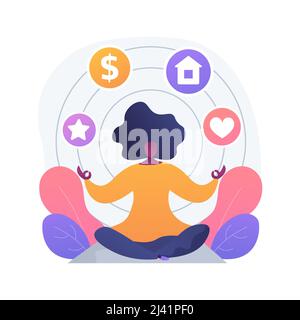 Law of attraction abstract concept vector illustration. Materialize thoughts, focus, positive and negative emotions, life experience, creative visuali Stock Vector