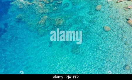 Turquoise sea surface abstract background Stock Photo