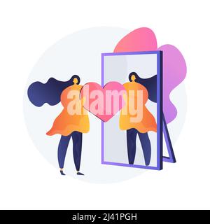 Self-image abstract concept vector illustration. Positive self-image, personal portrait, social role, mental picture, personality trait, individual ps Stock Vector