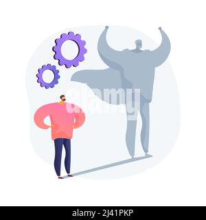 Self-esteem abstract concept vector illustration. Self-respect and self-worth, confidence, personality trait, subjective evaluation, personal value, j Stock Vector