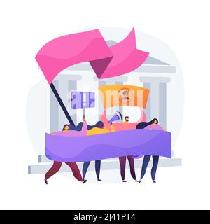 Political protest abstract concept vector illustration. Demonstration, public action, objection and disapproval, mass protest, government policy, riot Stock Vector