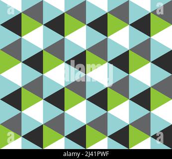 Abstract geometric seamless pattern. Colorful ornamental design with triangles. Retro background. Print for textile, wallpaper, scrapbooking, wrapping Stock Vector