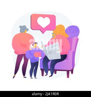 Guardianship abstract concept vector illustration. Child custody, legal guardian authority, stepfather stepmother, foster care parent, family lawyer, Stock Vector
