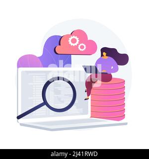 QA tester. Developmental kit. Analyzing binary code. Close inspection, coding, checking open script. Website administration. Reaffirming quality. Vect Stock Vector