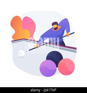 Snooker abstract concept vector illustration. World snooker live schedule, biliard cue stick, pool game, recreational sport, professional sport, equip Stock Vector